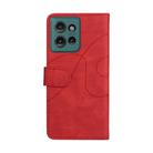 For Motorola Edge 50 5G Dual-color Splicing Flip Leather Phone Case(Red) - 3