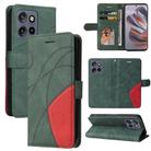 For Motorola Edge 50 Neo Dual-color Splicing Flip Leather Phone Case(Green) - 1