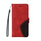 For Motorola Moto G35 Dual-color Splicing Flip Leather Phone Case(Red) - 2