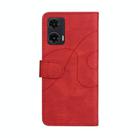 For Motorola Moto G35 Dual-color Splicing Flip Leather Phone Case(Red) - 3