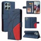 For Motorola Moto G56 5G Dual-color Splicing Flip Leather Phone Case(Blue) - 1