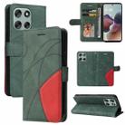 For Motorola Moto G56 5G Dual-color Splicing Flip Leather Phone Case(Green) - 1