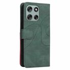 For Motorola Moto G56 5G Dual-color Splicing Flip Leather Phone Case(Green) - 3
