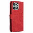 For Motorola Moto G56 5G Dual-color Splicing Flip Leather Phone Case(Red) - 3