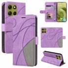 For Motorola Moto G86 5G Dual-color Splicing Flip Leather Phone Case(Purple) - 1