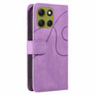 For Motorola Moto G86 5G Dual-color Splicing Flip Leather Phone Case(Purple) - 3