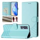 For TCL 30 5G / 4G / 30+ Honeycomb Embossing RFID Leather Phone Case(Mint Green) - 1