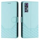 For TCL 30 5G / 4G / 30+ Honeycomb Embossing RFID Leather Phone Case(Mint Green) - 2