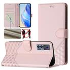 For TCL 30 5G / 4G / 30+ Honeycomb Embossing RFID Leather Phone Case(Pink) - 1