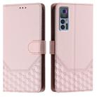 For TCL 30 5G / 4G / 30+ Honeycomb Embossing RFID Leather Phone Case(Pink) - 2