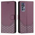 For TCL 30 5G / 4G / 30+ Honeycomb Embossing RFID Leather Phone Case(Violet) - 2