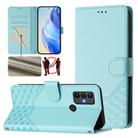 For TCL 30 SE Honeycomb Embossing RFID Leather Phone Case(Mint Green) - 1