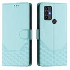 For TCL 30 SE Honeycomb Embossing RFID Leather Phone Case(Mint Green) - 2