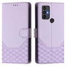 For TCL 30 SE Honeycomb Embossing RFID Leather Phone Case(Light Purple) - 2
