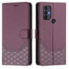 For TCL 30 SE Honeycomb Embossing RFID Leather Phone Case(Violet) - 2