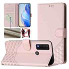 For TCL 30 XE 5G Honeycomb Embossing RFID Leather Phone Case(Pink) - 1