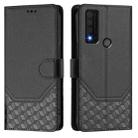 For TCL 30 XE 5G Honeycomb Embossing RFID Leather Phone Case(Black) - 2