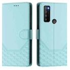 For TCL 30 XL Honeycomb Embossing RFID Leather Phone Case(Mint Green) - 2