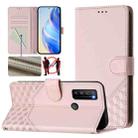 For TCL 30 XL Honeycomb Embossing RFID Leather Phone Case(Pink) - 1