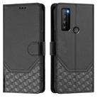 For TCL 30 XL Honeycomb Embossing RFID Leather Phone Case(Black) - 2