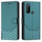 For TCL 30 XL Honeycomb Embossing RFID Leather Phone Case(Peacock Green) - 2