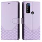 For TCL 30 XL Honeycomb Embossing RFID Leather Phone Case(Light Purple) - 2