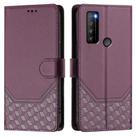 For TCL 30 XL Honeycomb Embossing RFID Leather Phone Case(Violet) - 2