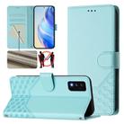 For TCL 30T Honeycomb Embossing RFID Leather Phone Case(Mint Green) - 1