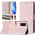 For TCL 30T Honeycomb Embossing RFID Leather Phone Case(Pink) - 1