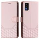 For TCL 30T Honeycomb Embossing RFID Leather Phone Case(Pink) - 2