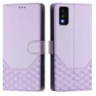 For TCL 30T Honeycomb Embossing RFID Leather Phone Case(Light Purple) - 2