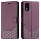 For TCL 30T Honeycomb Embossing RFID Leather Phone Case(Violet) - 2