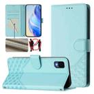 For TCL 30Z Honeycomb Embossing RFID Leather Phone Case(Mint Green) - 1