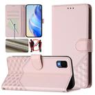 For TCL 30Z Honeycomb Embossing RFID Leather Phone Case(Pink) - 1