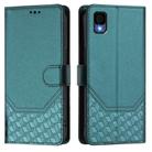 For TCL 30Z Honeycomb Embossing RFID Leather Phone Case(Peacock Green) - 2