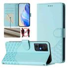 For TCL 40 SE Honeycomb Embossing RFID Leather Phone Case(Mint Green) - 1