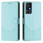 For TCL 40 SE Honeycomb Embossing RFID Leather Phone Case(Mint Green) - 2