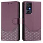 For TCL 40 SE Honeycomb Embossing RFID Leather Phone Case(Violet) - 2