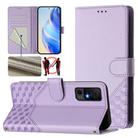 For TCL 40 XL Honeycomb Embossing RFID Leather Phone Case(Light Purple) - 1