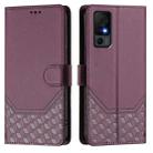 For TCL 40 XL Honeycomb Embossing RFID Leather Phone Case(Violet) - 2