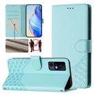 For TCL 40R Honeycomb Embossing RFID Leather Phone Case(Mint Green) - 1