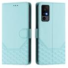 For TCL 40R Honeycomb Embossing RFID Leather Phone Case(Mint Green) - 2