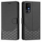 For TCL 40R Honeycomb Embossing RFID Leather Phone Case(Black) - 2