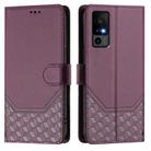 For TCL 40R Honeycomb Embossing RFID Leather Phone Case(Violet) - 2