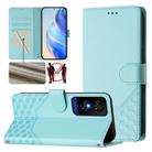 For TCL 50 5G Honeycomb Embossing RFID Leather Phone Case(Mint Green) - 1