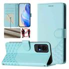 For TCL 50 LE Honeycomb Embossing RFID Leather Phone Case(Mint Green) - 1