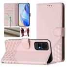 For TCL 50 LE Honeycomb Embossing RFID Leather Phone Case(Pink) - 1