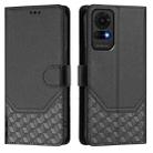 For TCL 50 LE Honeycomb Embossing RFID Leather Phone Case(Black) - 2