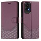 For TCL 50 LE Honeycomb Embossing RFID Leather Phone Case(Violet) - 2