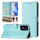 For TCL 50 SE Honeycomb Embossing RFID Leather Phone Case(Mint Green) - 1